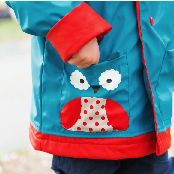 Skip Hop Zoo Little Kid-Toddler Hooded Raincoat for Girls, Owl, Blue. Si… - Picture 10 of 16